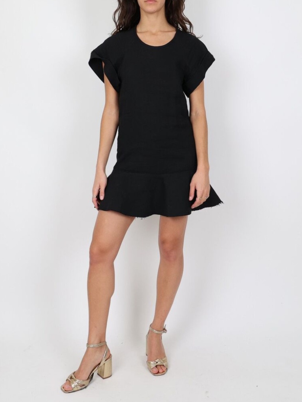 Isabel Morant Toile black Gemma linen blend flounce shirt dress